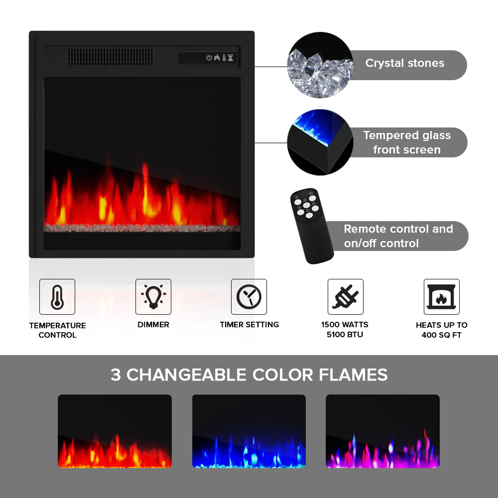 20" Electric Fireplace Heater - Image 10