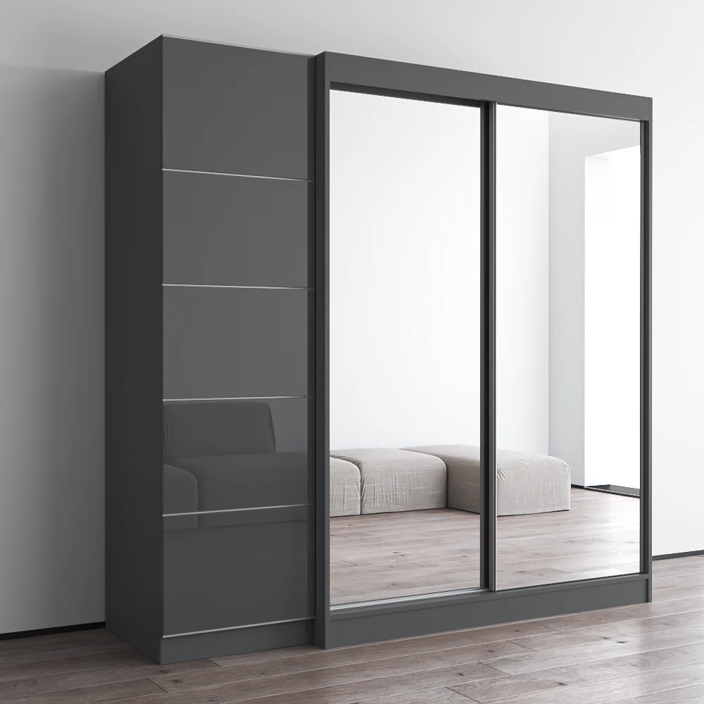 Aria 2D-EX Wardrobe with 2 Mirrors - Image 14