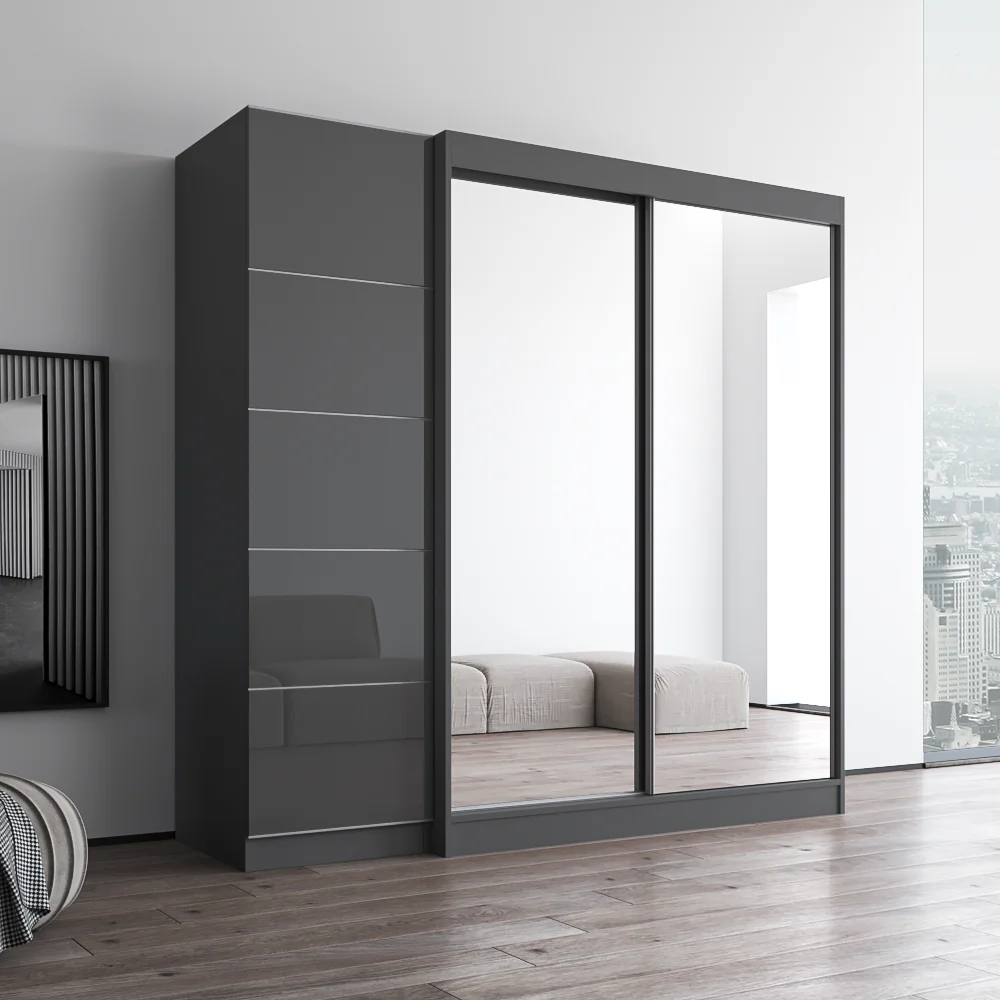 Aria 2D-EX Wardrobe with 2 Mirrors - Image 15
