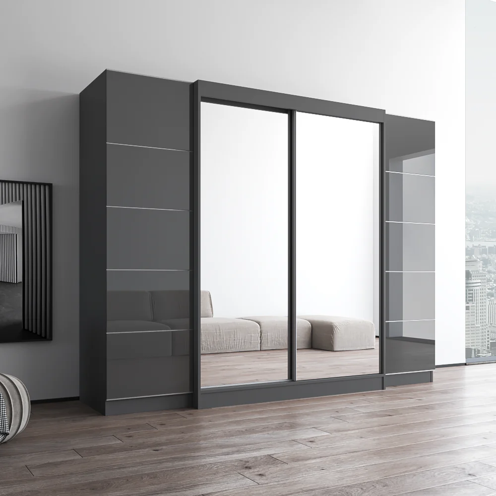 Aria 2D-EXEX Wardrobe with 2 Mirrors - Image 15