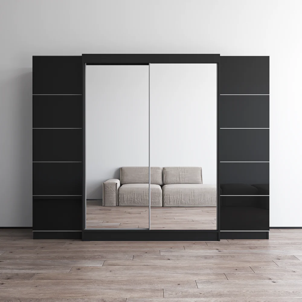 Aria 2D-EXEX Wardrobe with 2 Mirrors - Image 7