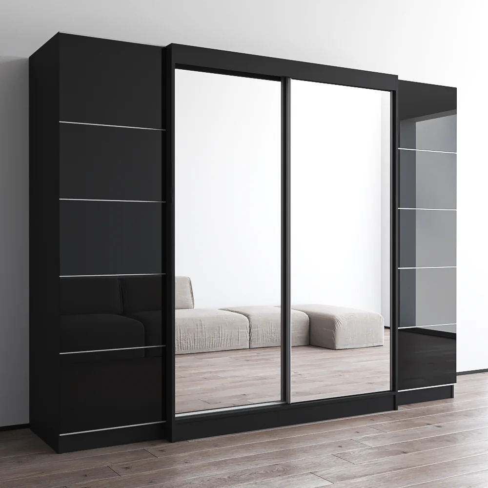 Aria 2D-EXEX Wardrobe with 2 Mirrors - Image 8