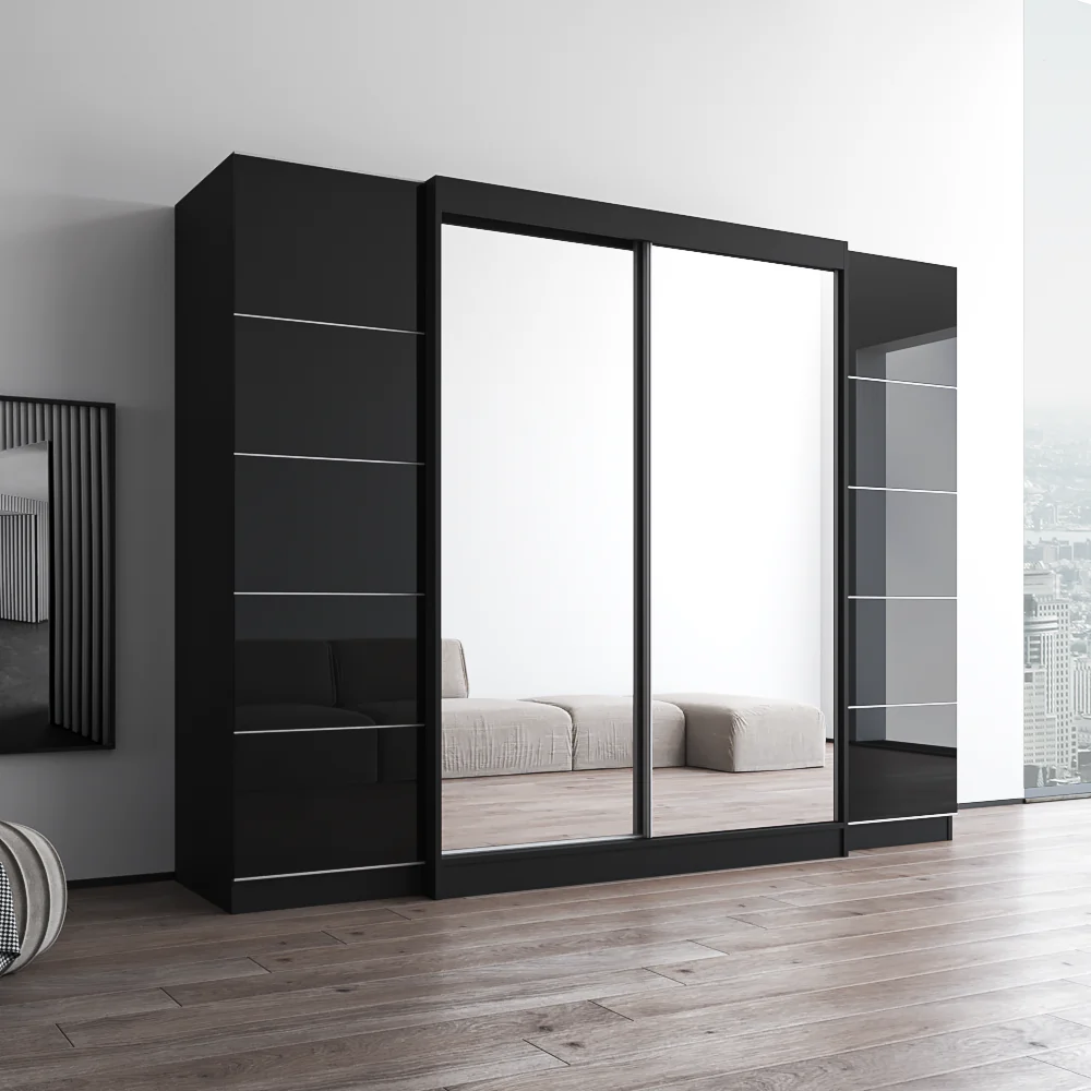 Aria 2D-EXEX Wardrobe with 2 Mirrors - Image 9