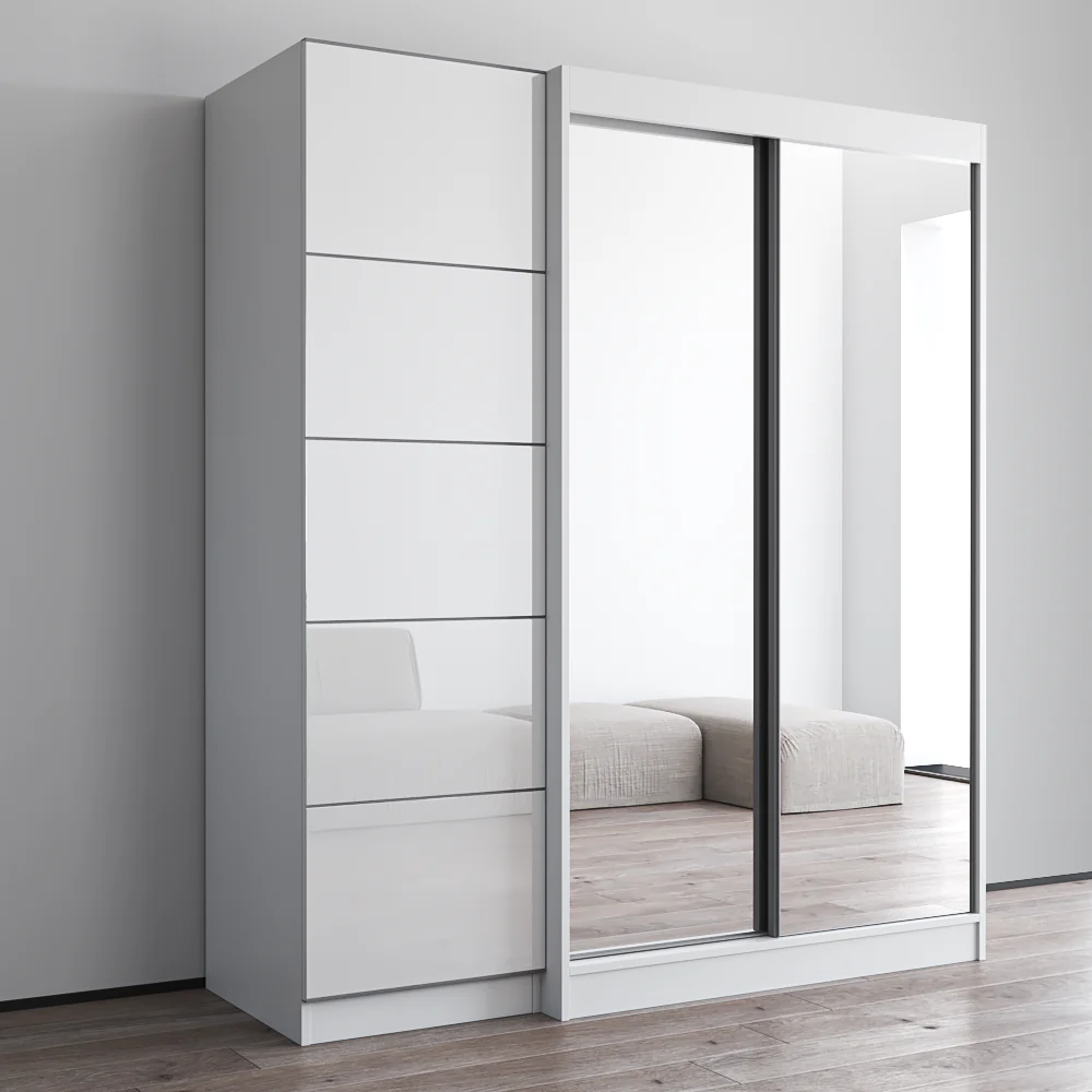Aria 2D120-EX Wardrobe with 2 Mirrors - Image 2