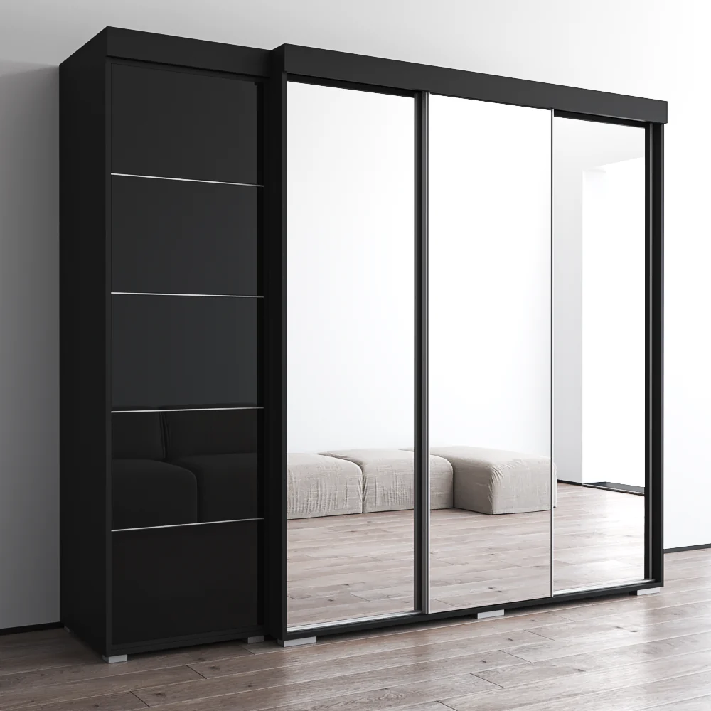 Aria 3D-EX Wardrobe with 3 Mirrors - Image 8