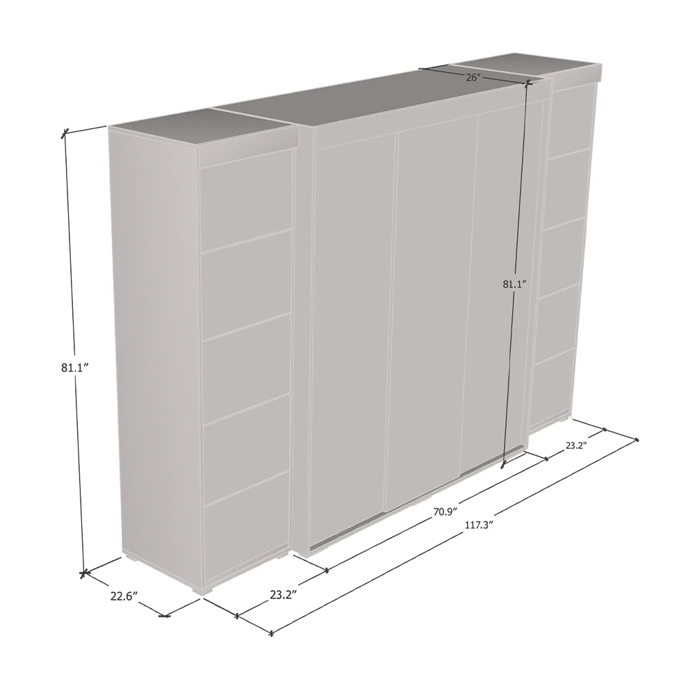 Aria 3D-EXEX Wardrobe with 3 Mirrors - Image 12