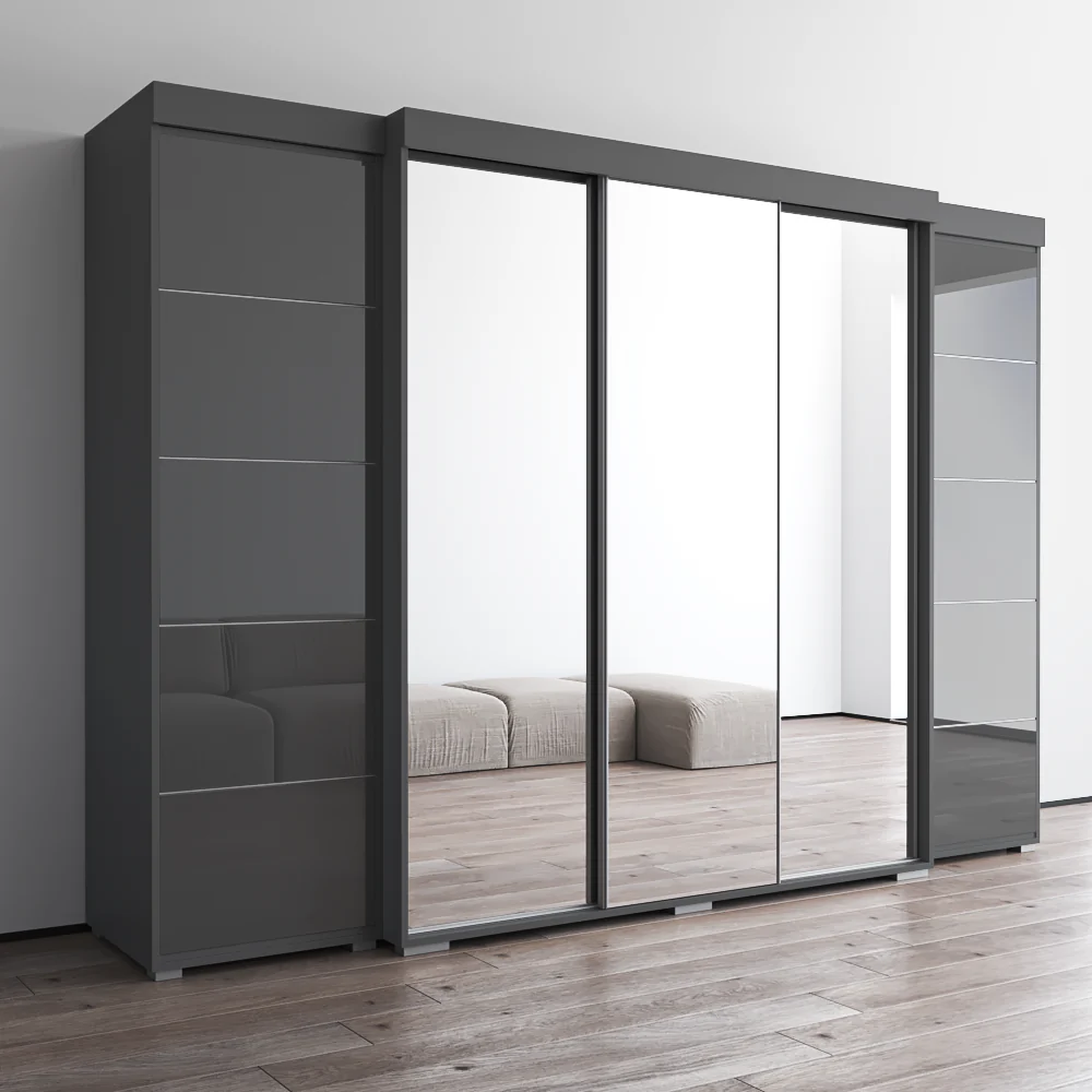 Aria 3D-EXEX Wardrobe with 3 Mirrors - Image 14