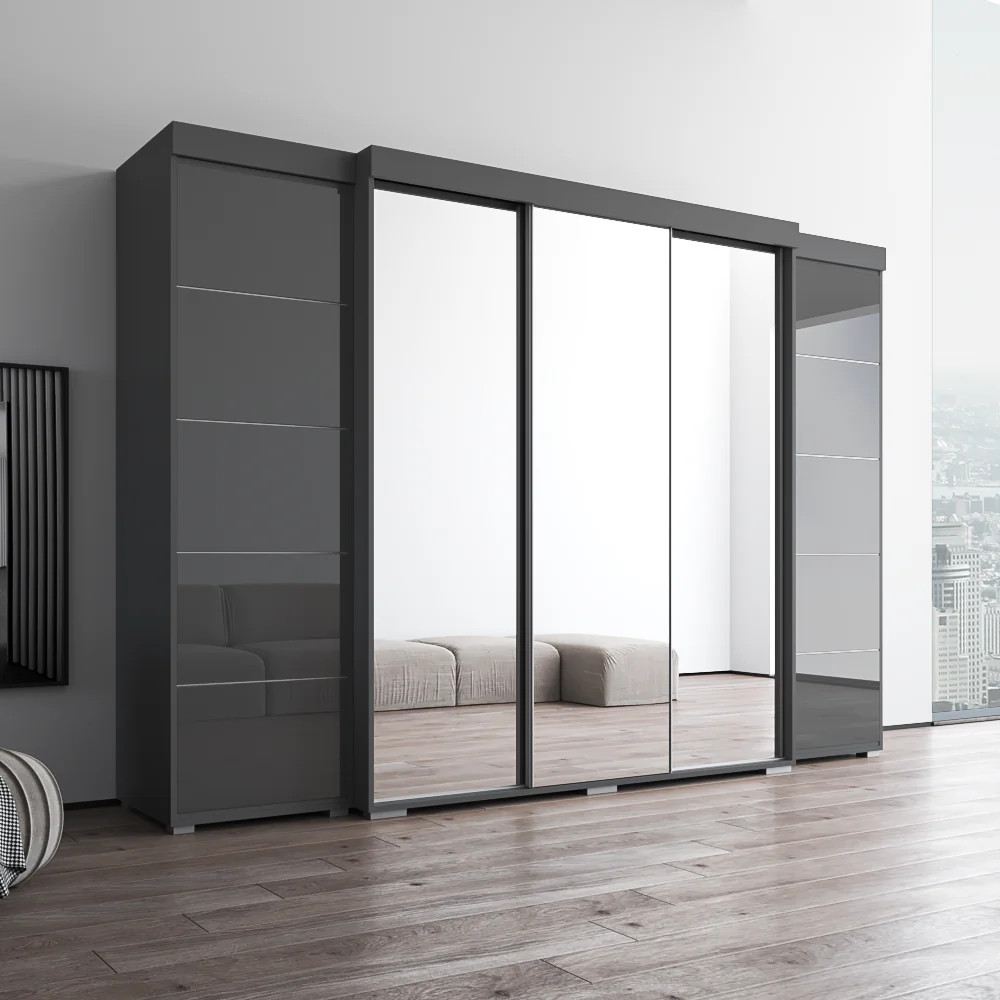 Aria 3D-EXEX Wardrobe with 3 Mirrors - Image 15