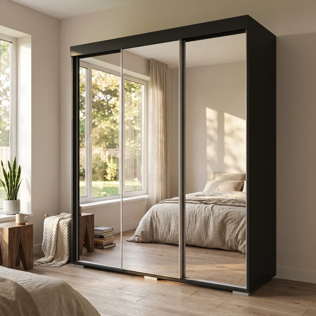 Aria 3D Wardrobe with All Mirror - Image 11