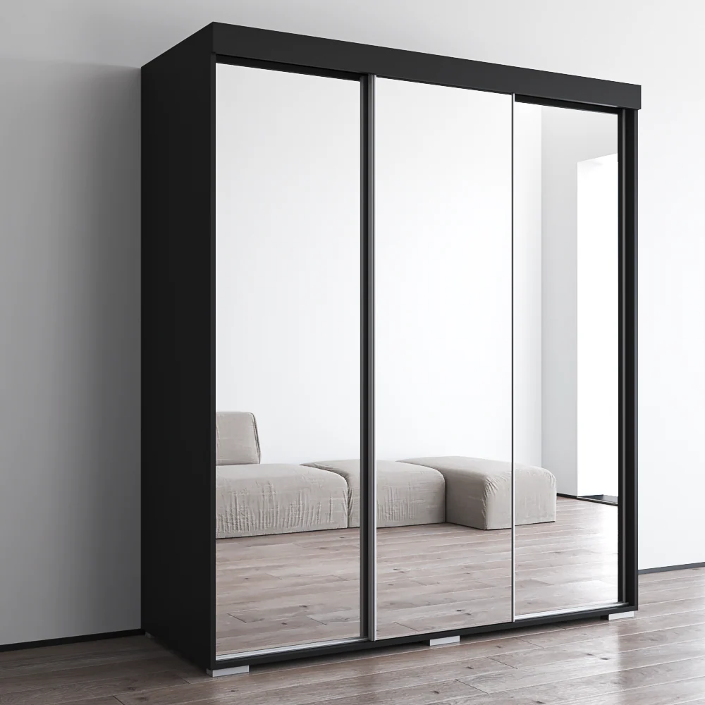 Aria 3D Wardrobe with All Mirror - Image 12