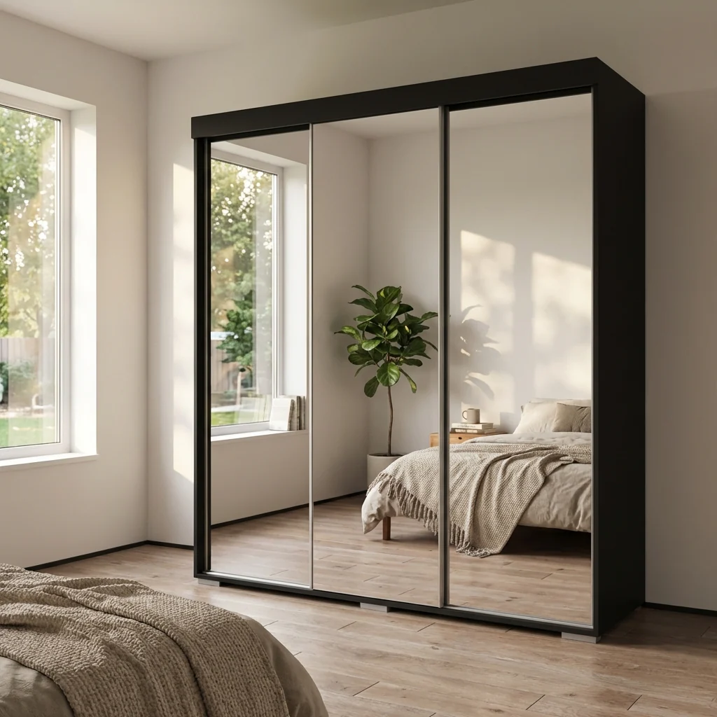 Aria 3D Wardrobe with All Mirror - Image 14