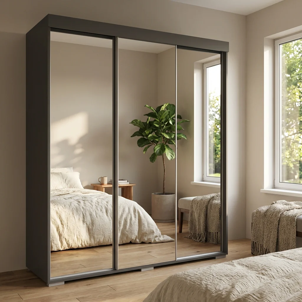Aria 3D Wardrobe with All Mirror - Image 15