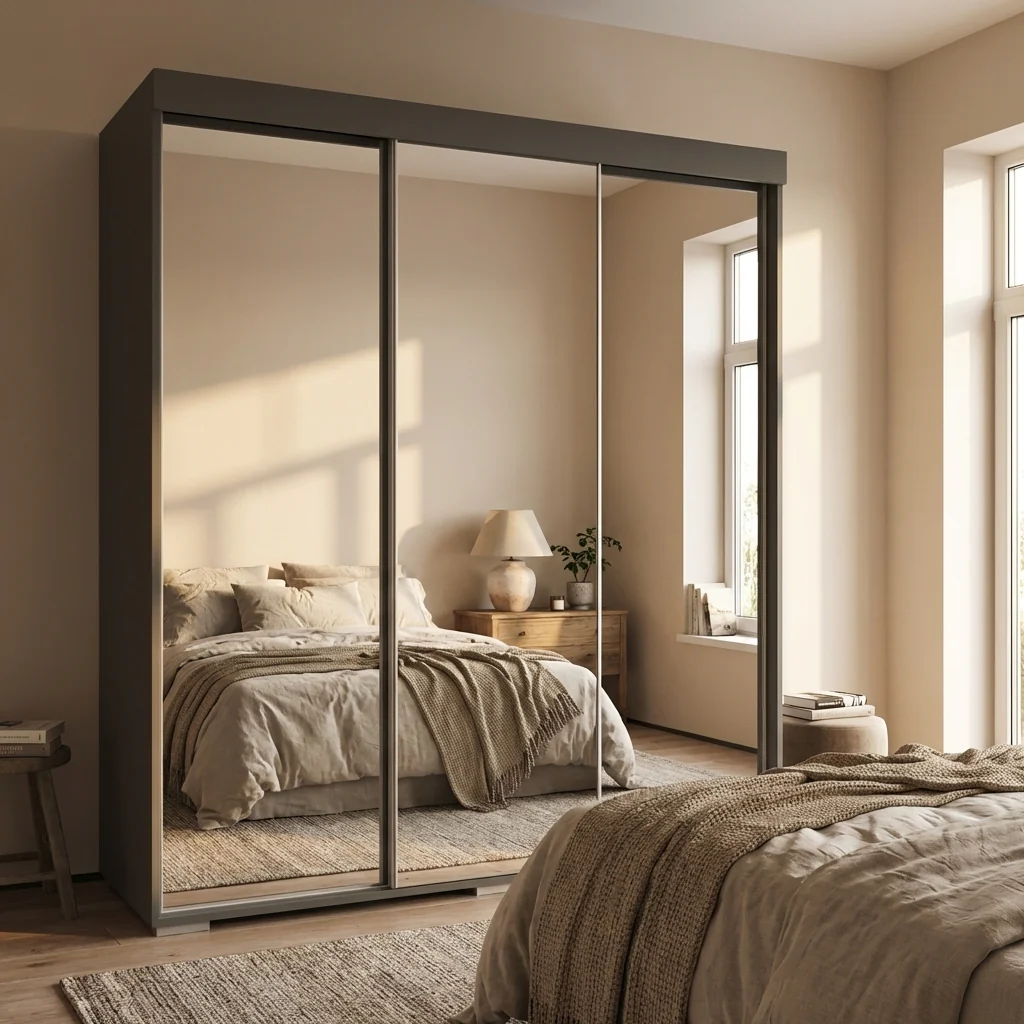 Aria 3D Wardrobe with All Mirror - Image 19