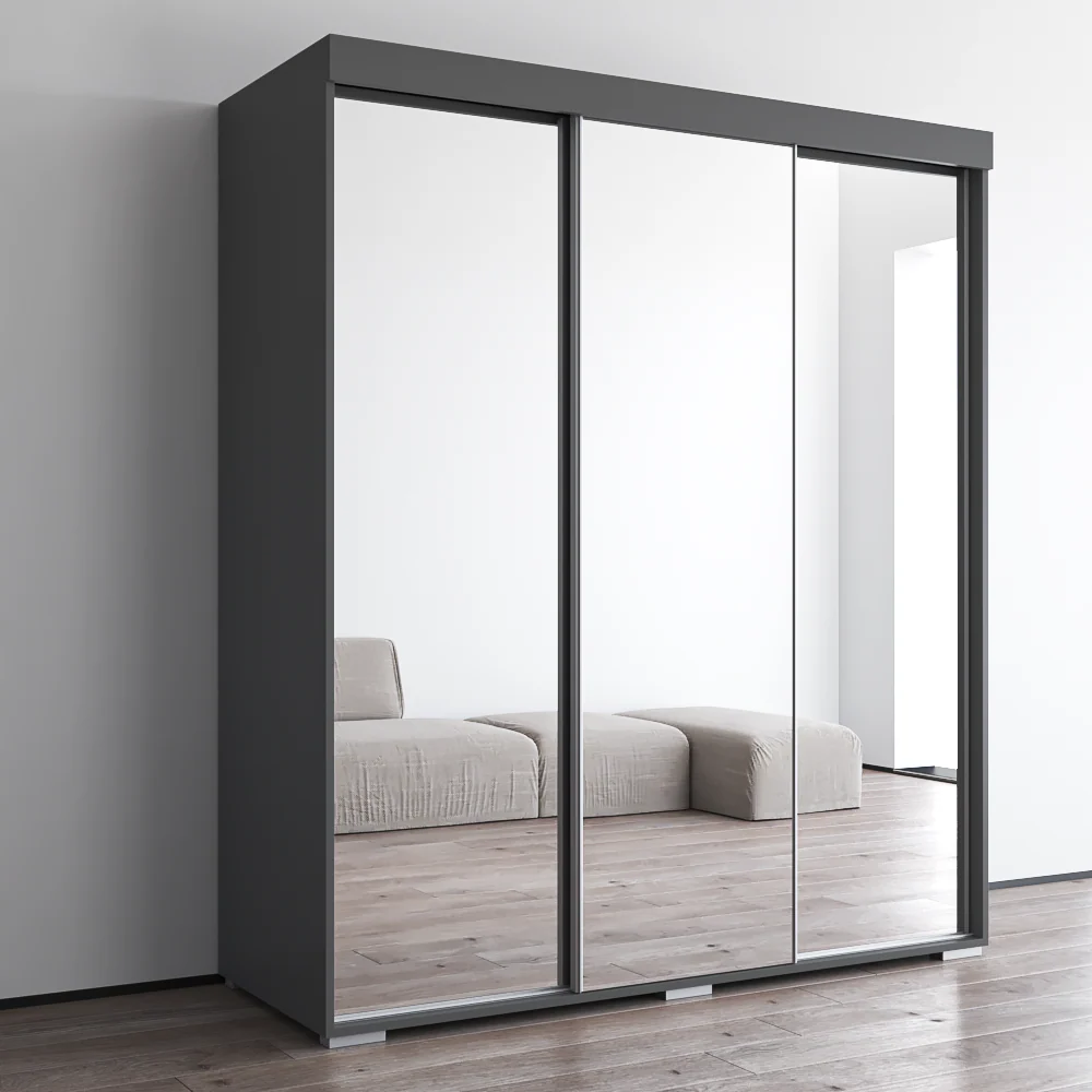 Aria 3D Wardrobe with All Mirror - Image 20