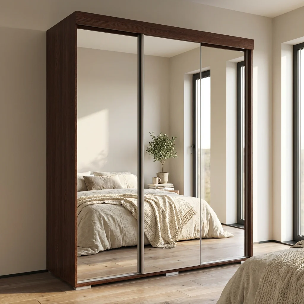 Aria 3D Wardrobe with All Mirror - Image 26