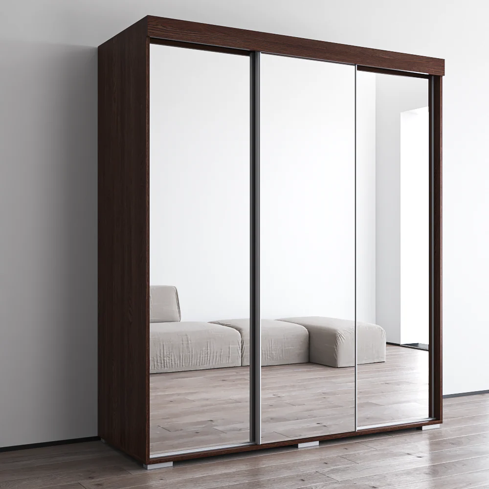 Aria 3D Wardrobe with All Mirror - Image 27