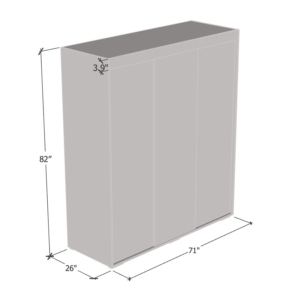 Aria 3D Wardrobe with All Mirror - Image 32