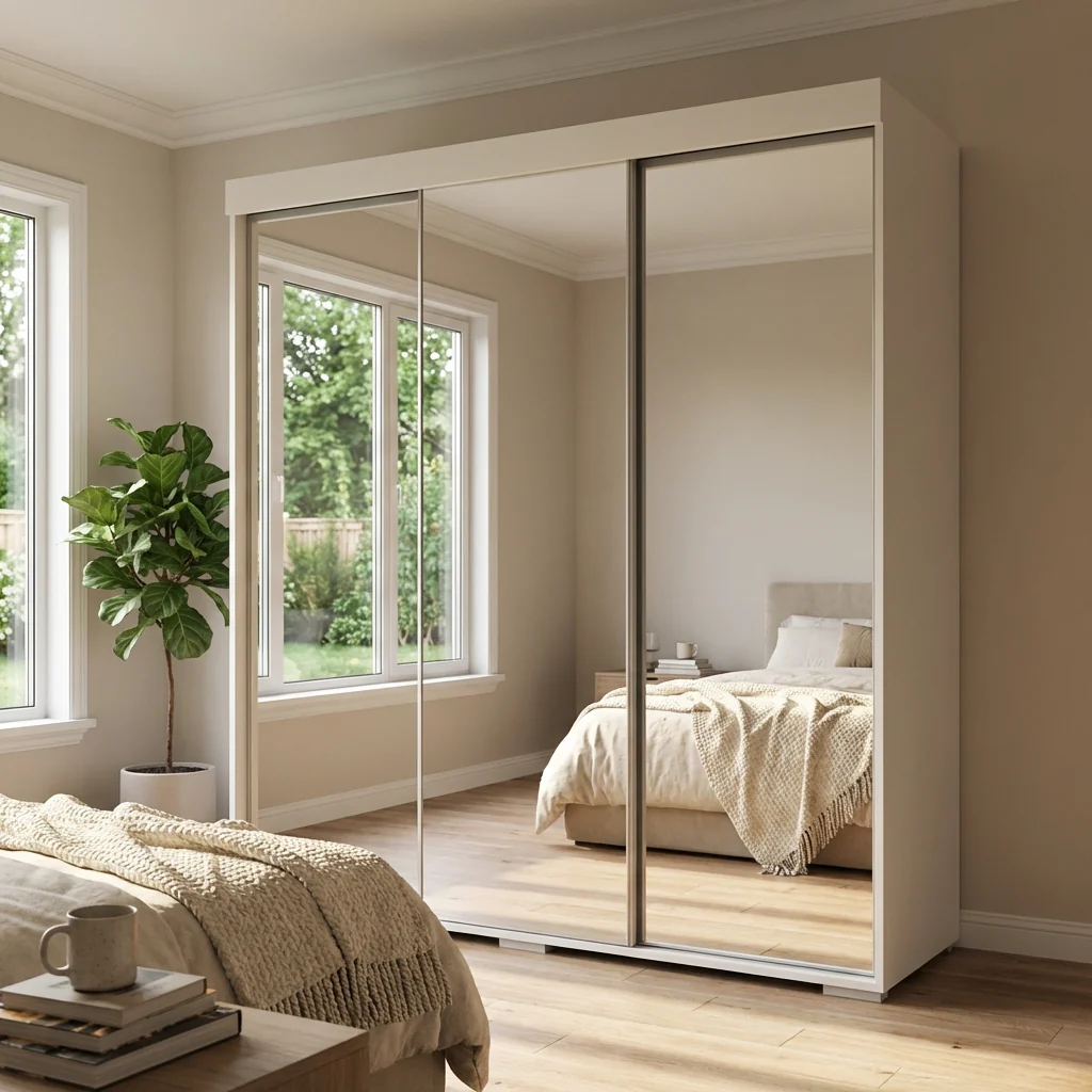 Aria 3D Wardrobe with All Mirror - Image 6