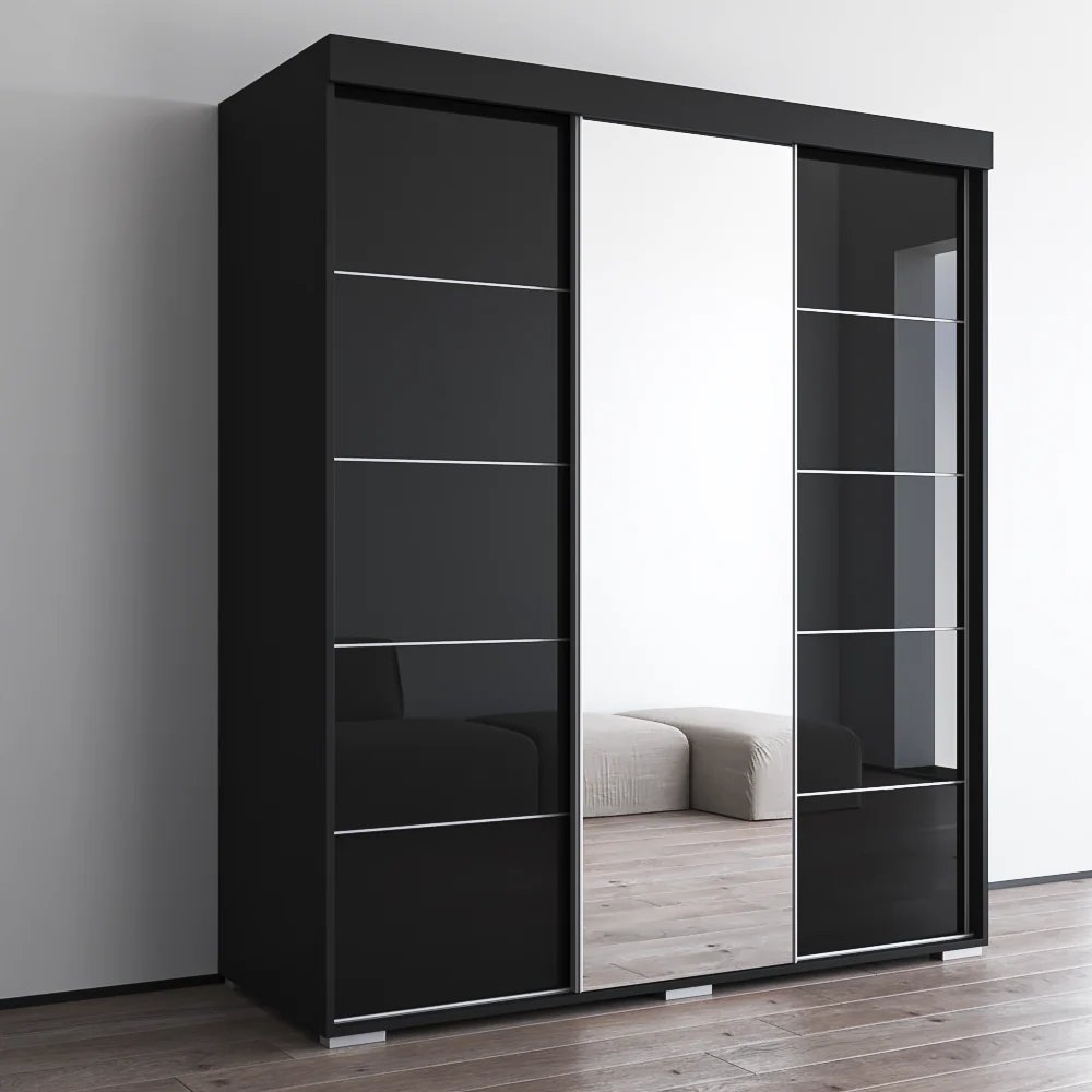 Aria 3D Wardrobe with Mirror - Image 12