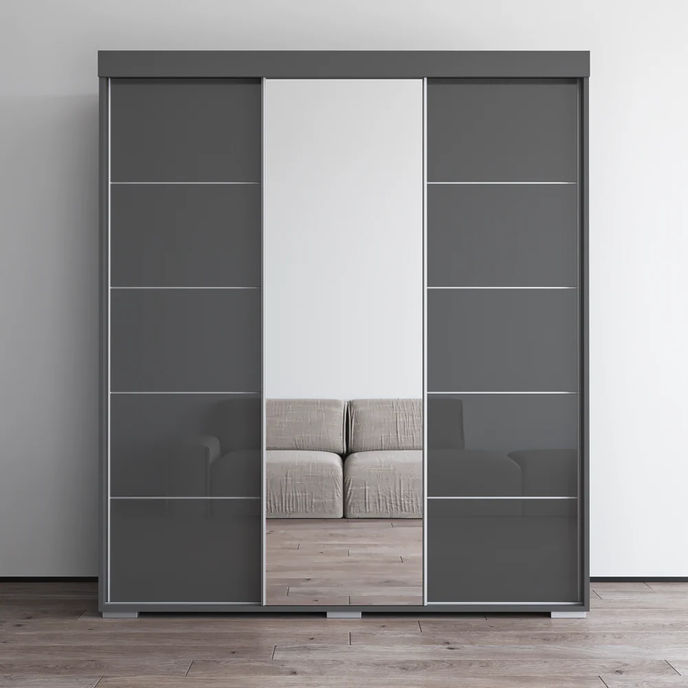 Aria 3D Wardrobe with Mirror - Image 18