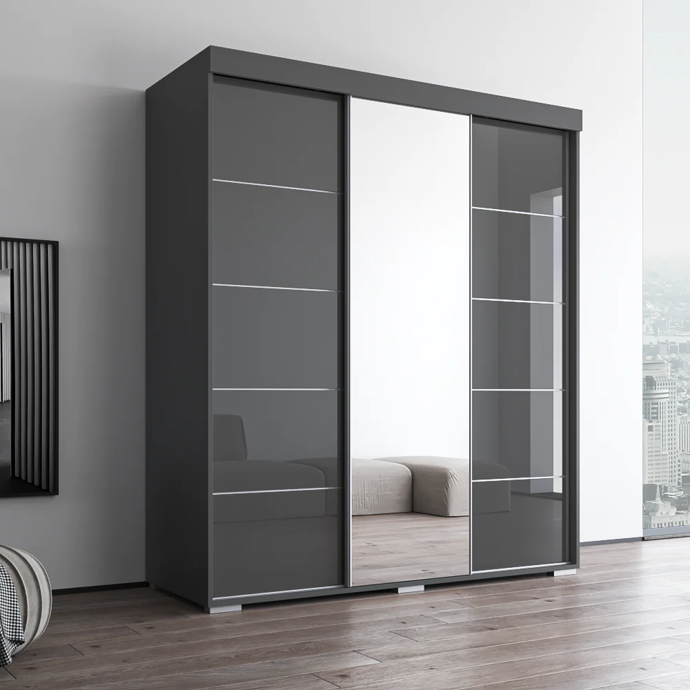 Aria 3D Wardrobe with Mirror - Image 21