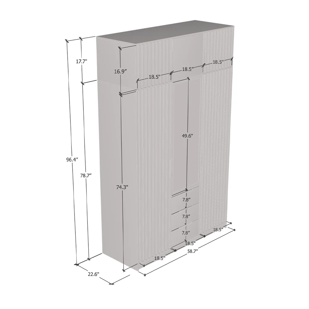 Bali Lux 3D Wardrobe with Extension - Image 9