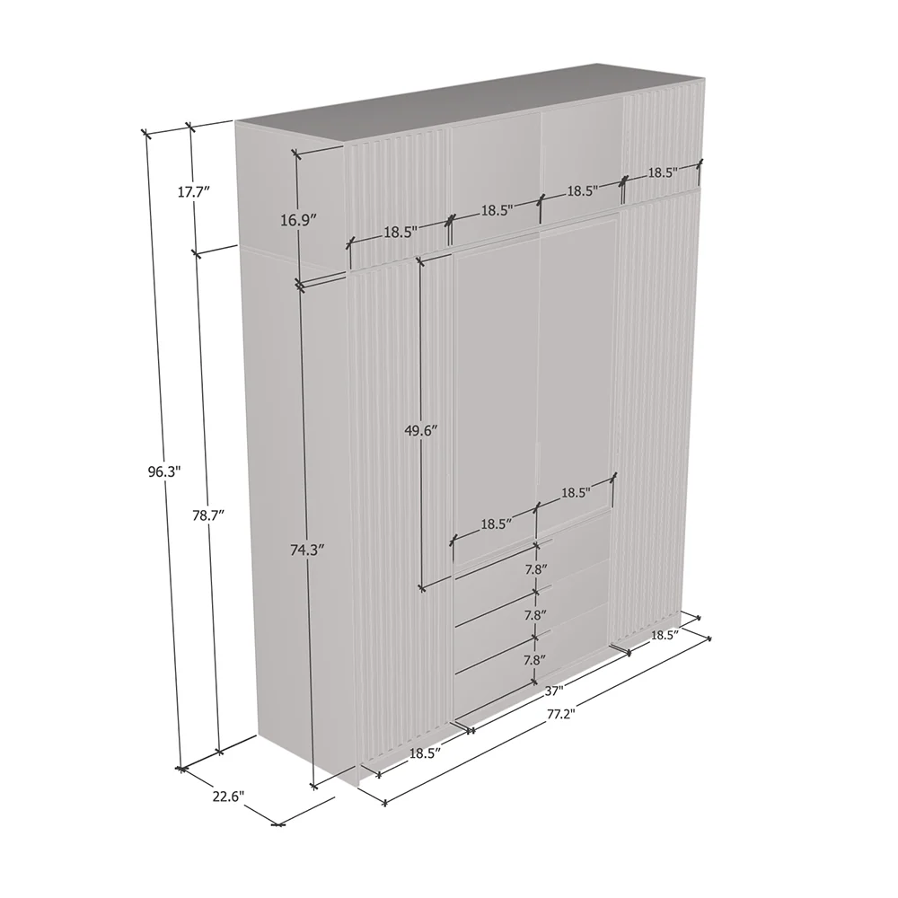 Bali Lux 4D Wardrobe with Extension - Image 8