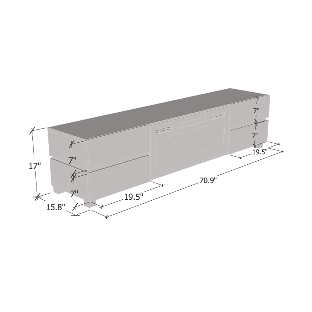 Bono 01 BL-EF Fireplace TV Stand - Image 6