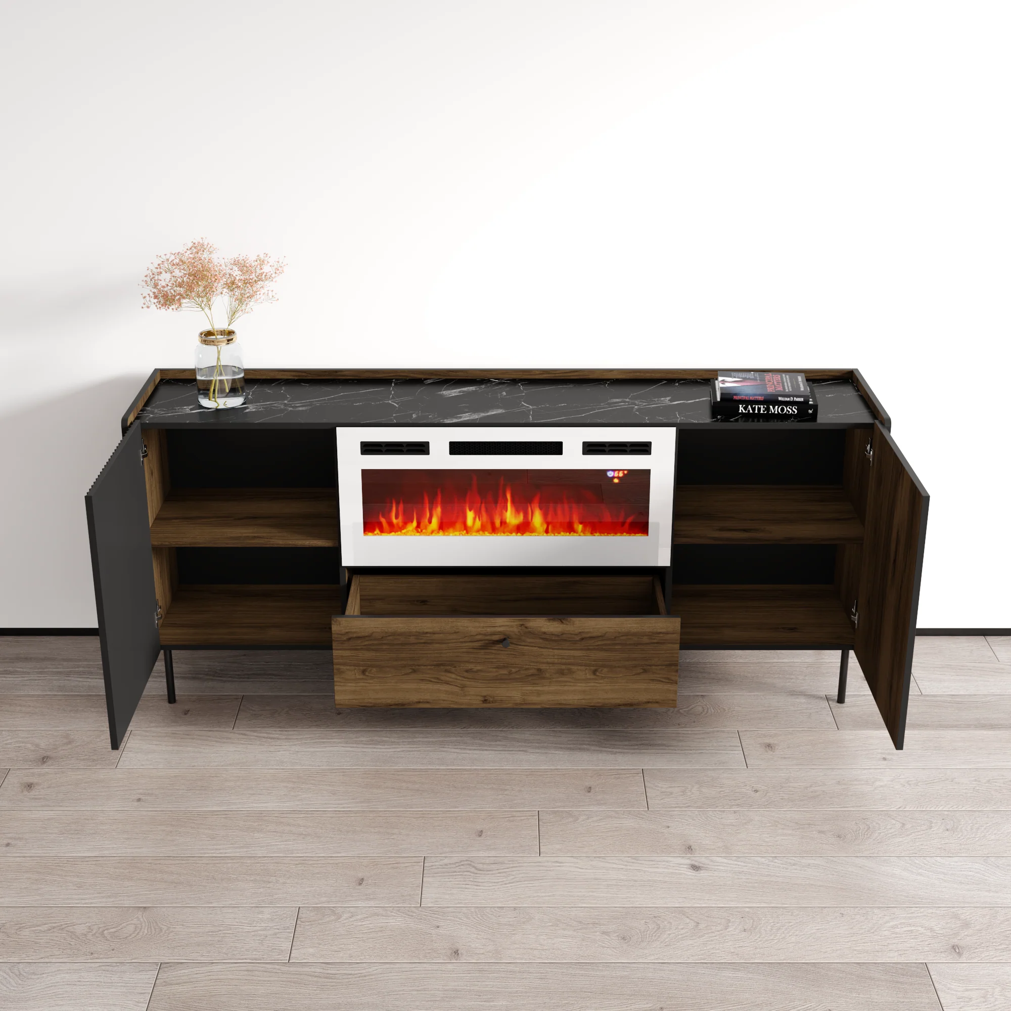 Brandy 180 WH-EF Fireplace Sideboard - Image 4