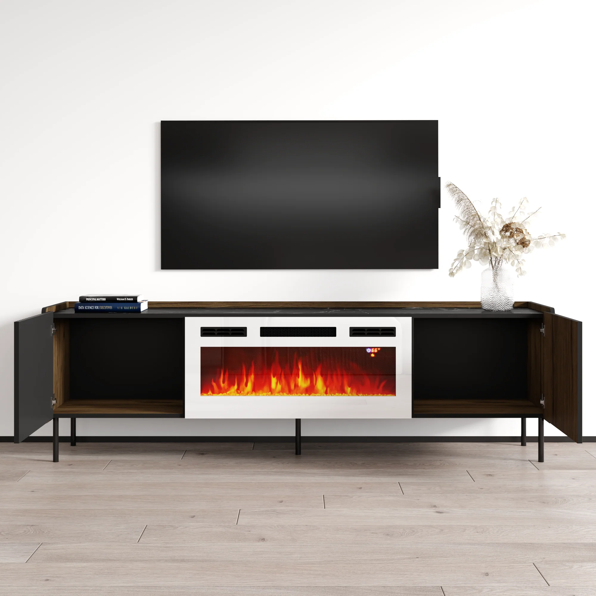 Brandy 180 WH-EF Fireplace TV Stand - Image 4