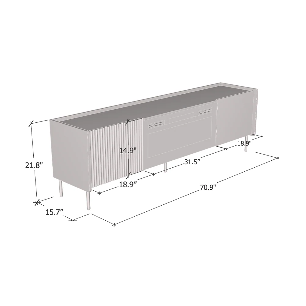 Brandy 180 WH-EF Fireplace TV Stand - Image 5