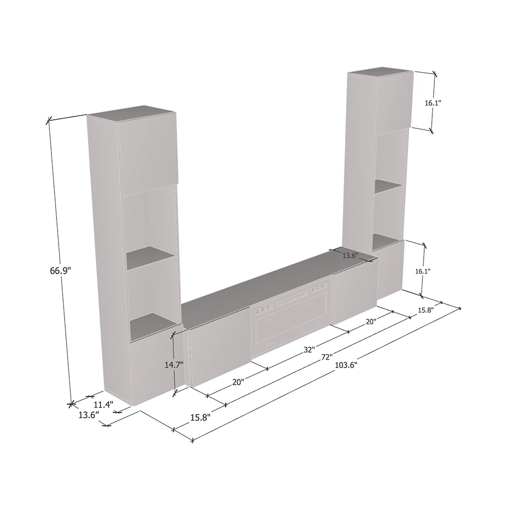 Cali WH-EF Floating Fireplace Entertainment Center - Image 30