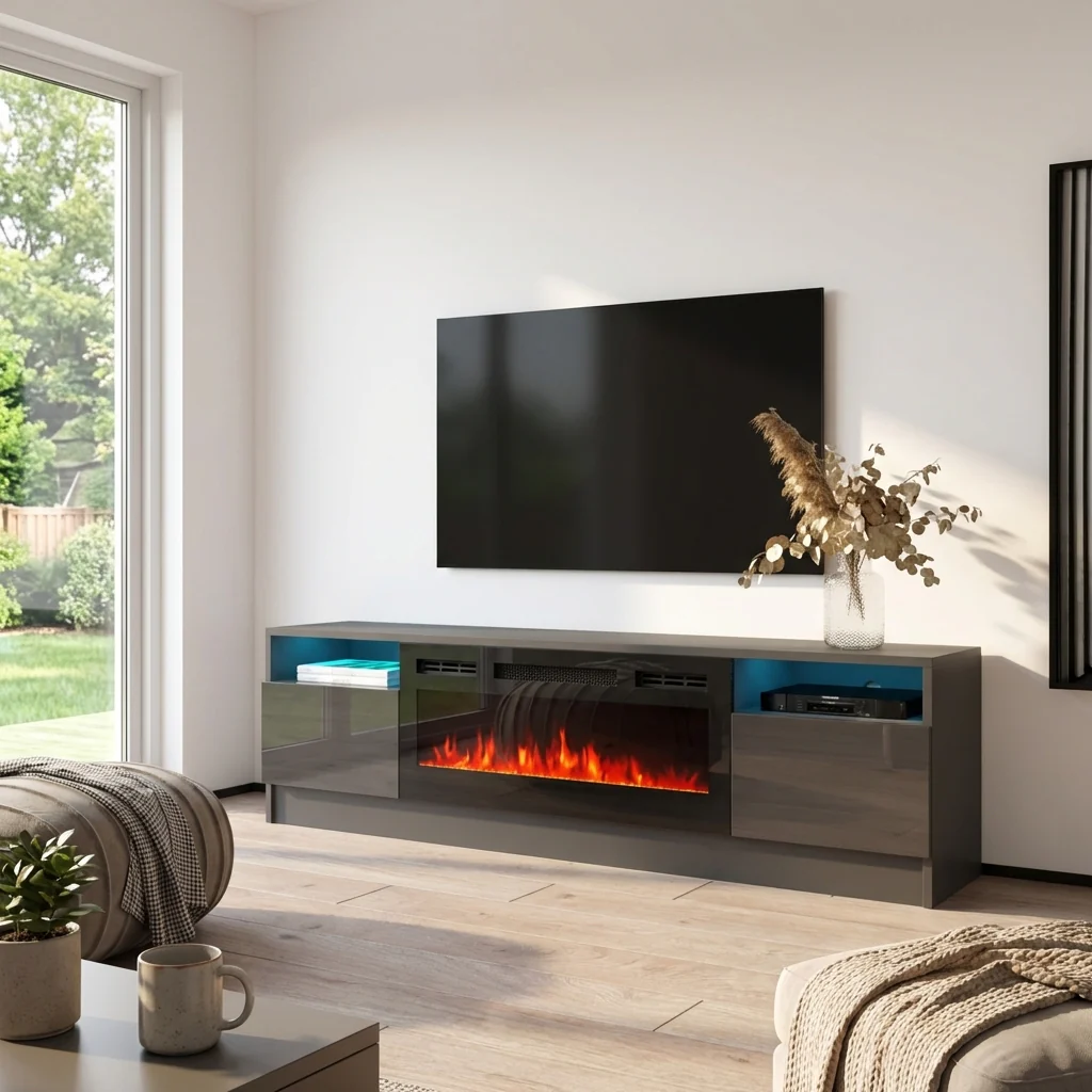 Duke 01 BL-EF Fireplace TV Stand - Image 10