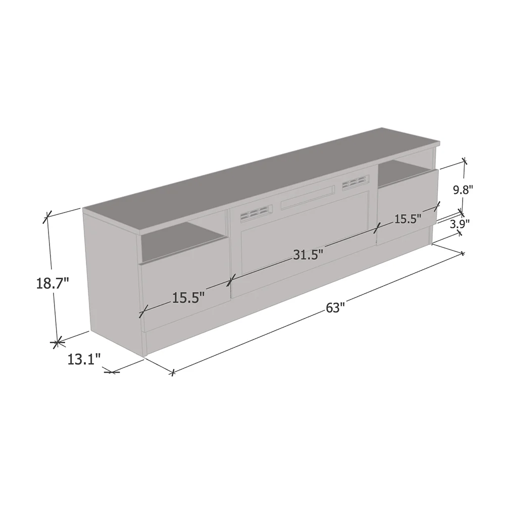Duke 01 BL-EF Fireplace TV Stand - Image 22
