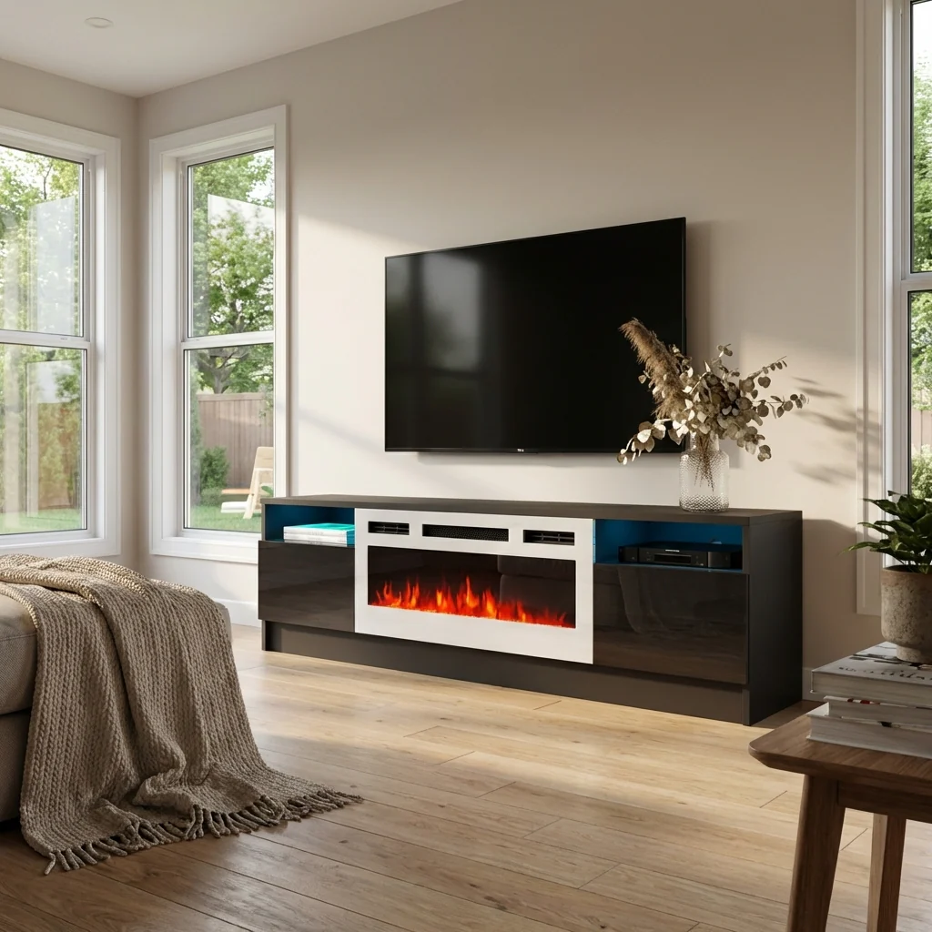 Duke 01 WH-EF Fireplace TV Stand - Image 10