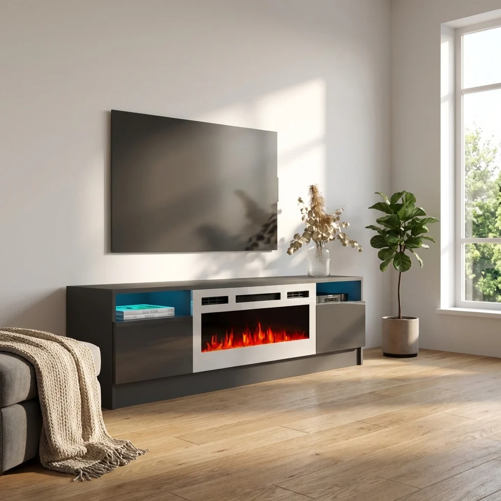Duke 01 WH-EF Fireplace TV Stand - Image 17
