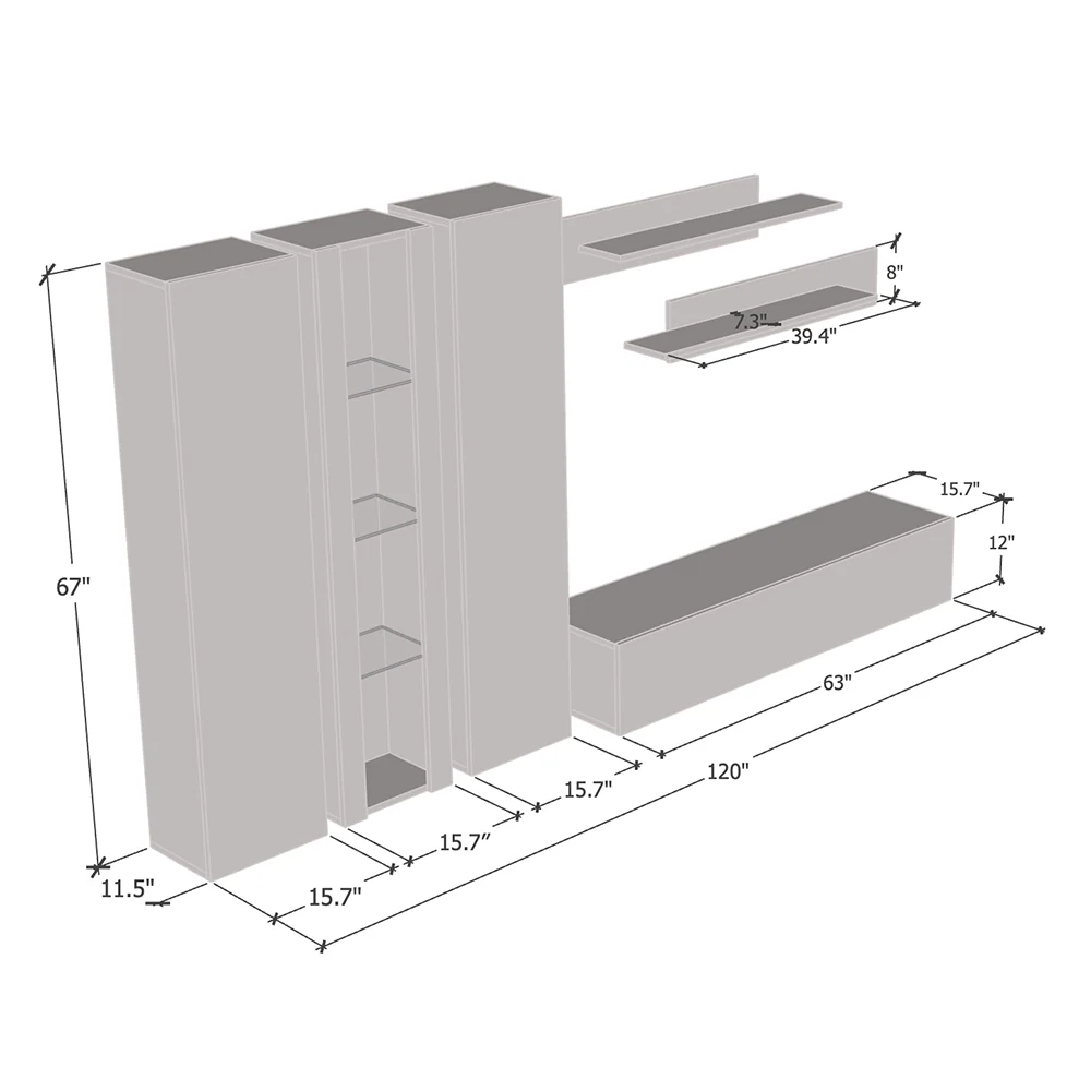 Fly C 30TV Floating Entertainment Center - Image 15
