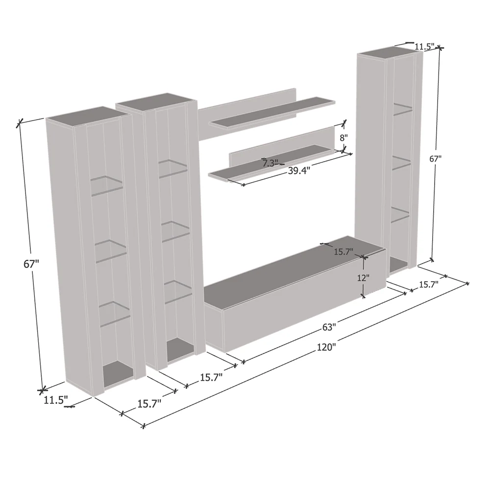 Fly C 30TV Floating Entertainment Center - Image 80