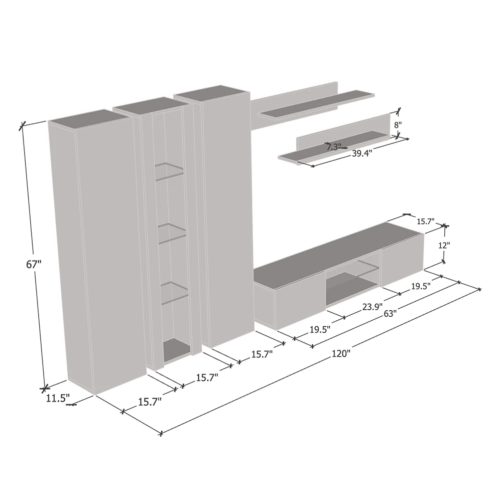 Fly C 33TV Floating Entertainment Center - Image 5