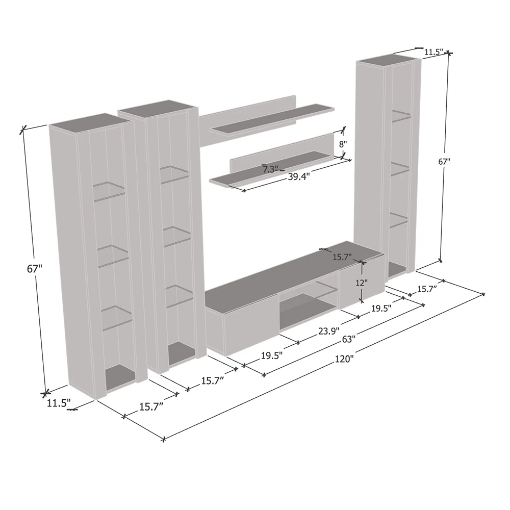 Fly C 33TV Floating Entertainment Center - Image 80
