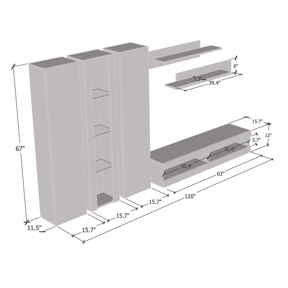 Fly C 34TV Floating Entertainment Center - Image 20