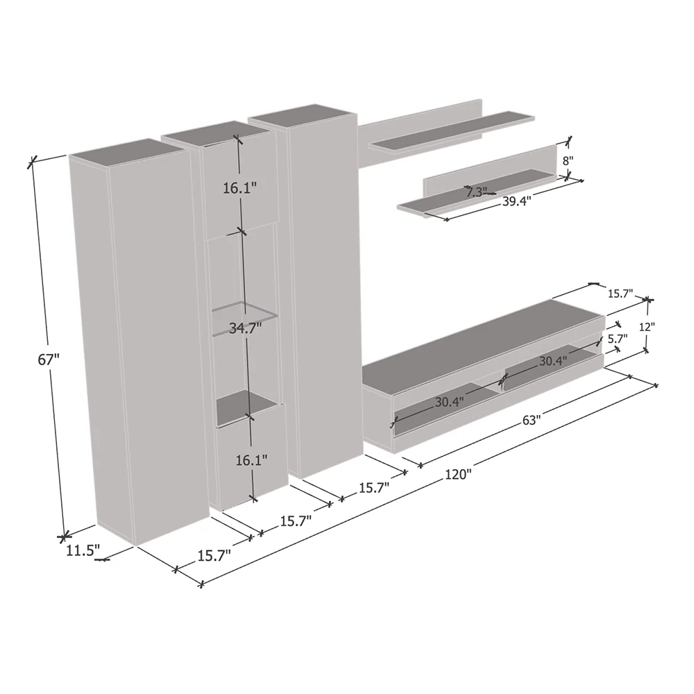 Fly C 34TV Floating Entertainment Center - Image 30