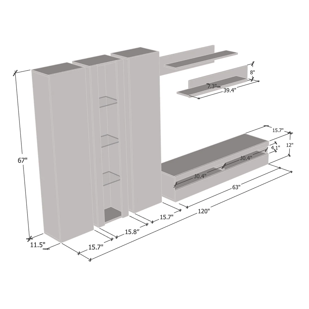 Fly C 35TV Floating Entertainment Center - Image 10