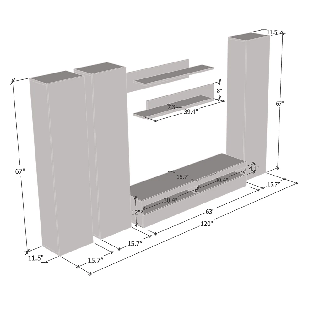 Fly C 35TV Floating Entertainment Center - Image 60