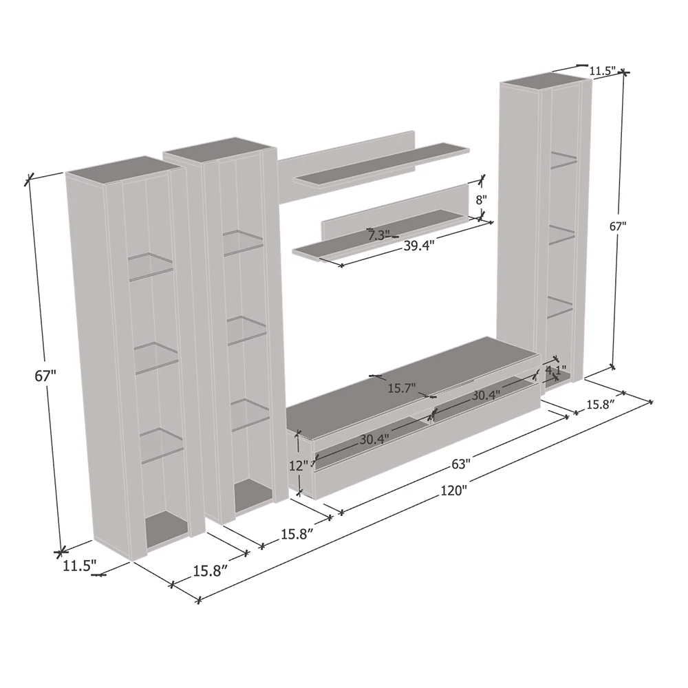 Fly C 35TV Floating Entertainment Center - Image 70