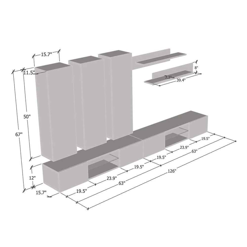 Fly E 33TV Floating Entertainment Center - Image 5