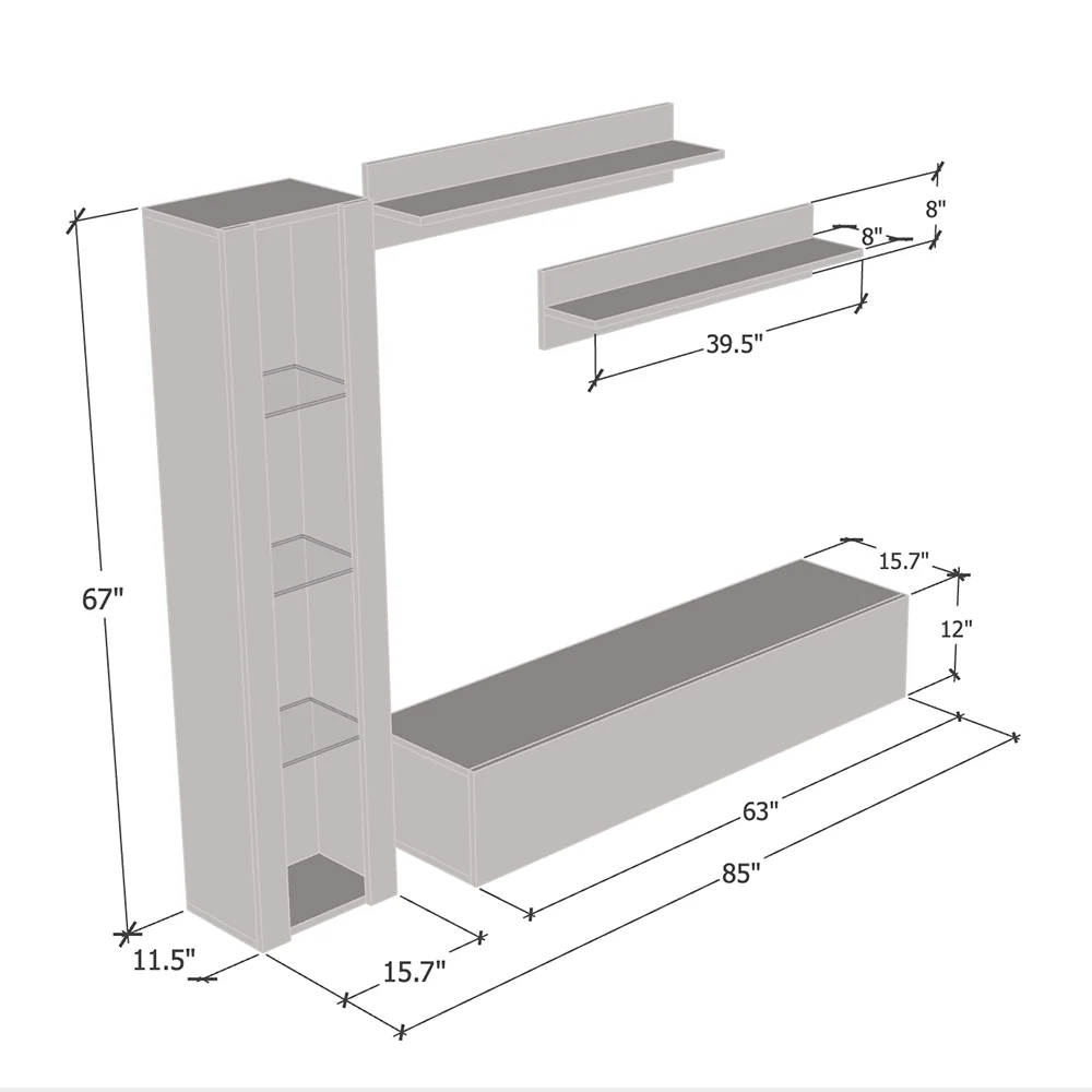 Fly G 30TV Floating Entertainment Center - Image 40