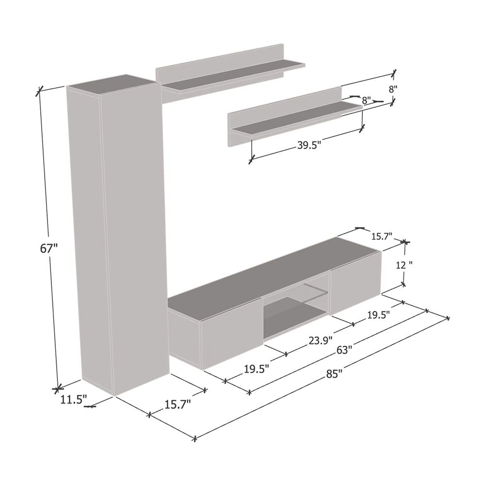 Fly G 33TV Floating Entertainment Center - Image 5
