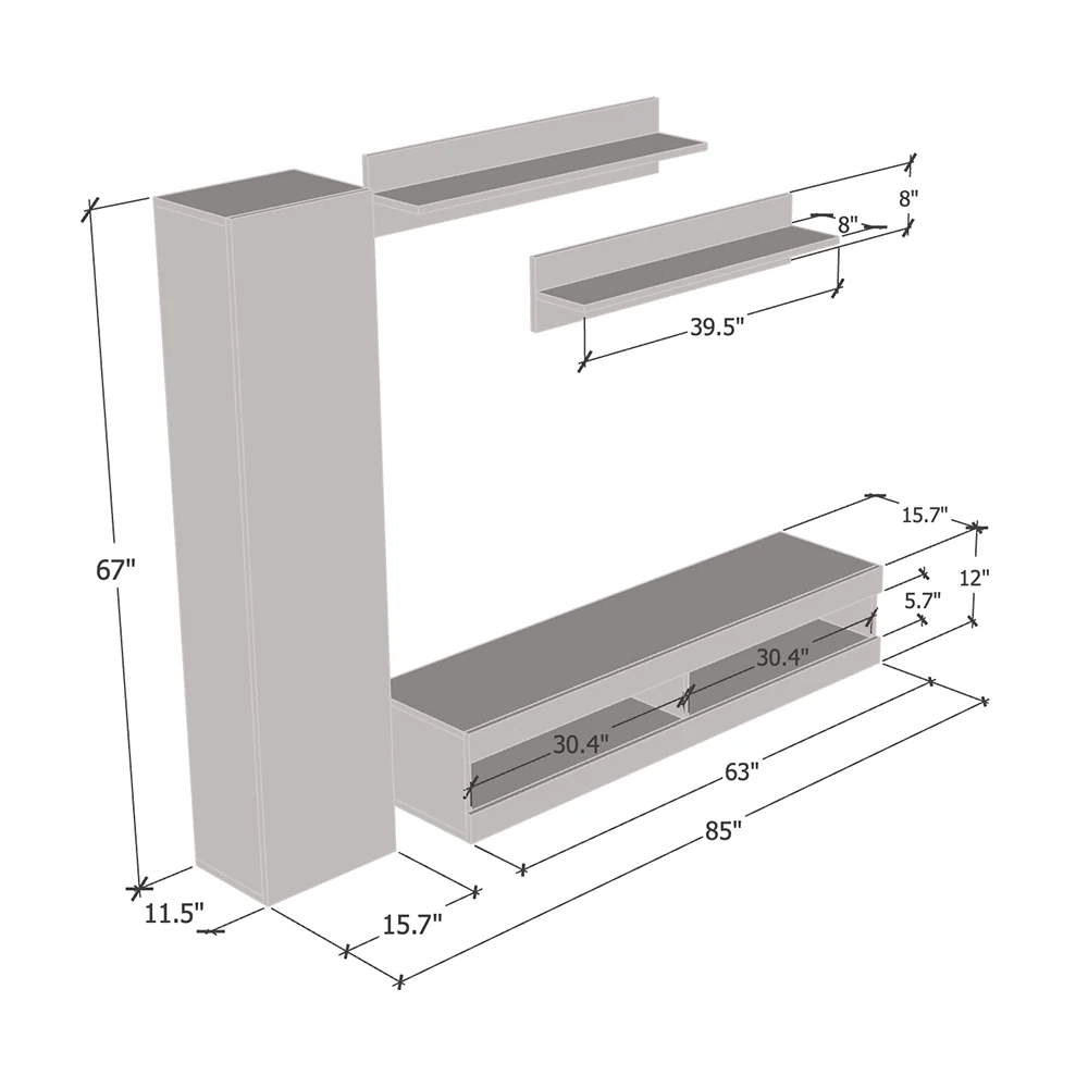 Fly G 34TV Floating Entertainment Center - Image 5
