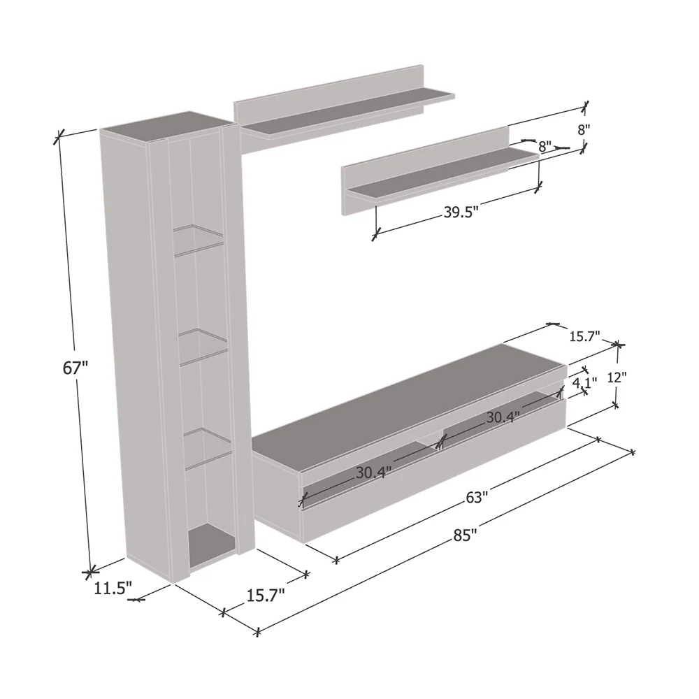 Fly G 35TV Floating Entertainment Center - Image 25